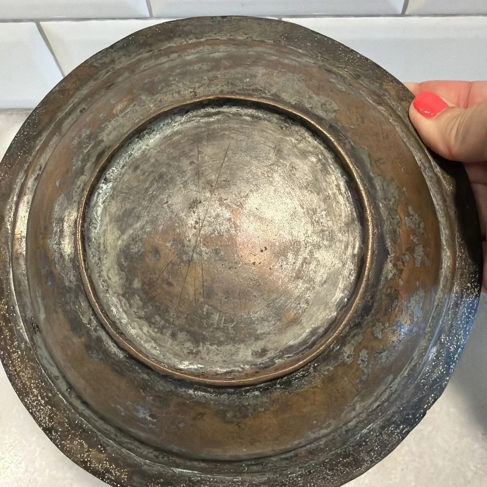 Vintage Hand Hammered Copper Bowl Heavy